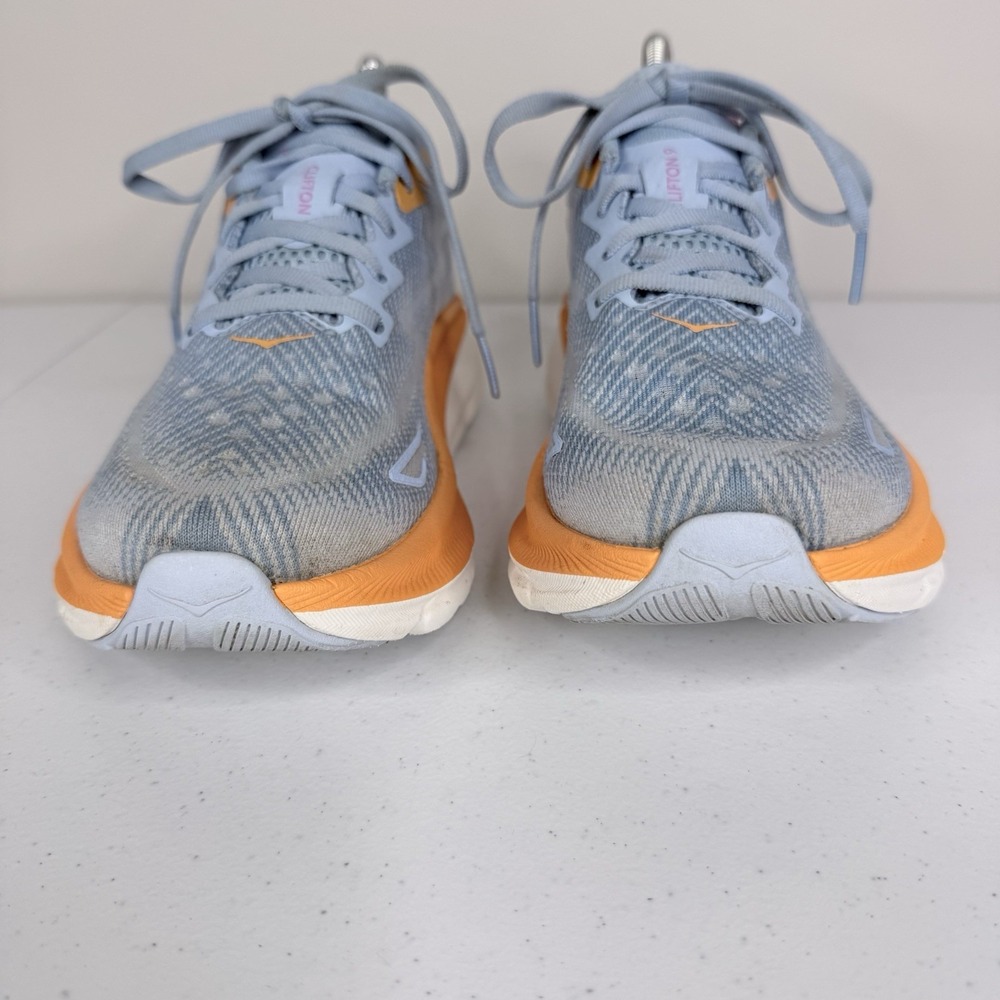 Hoka One One Clifton 9 Athletic Running Shoes Blue Orange 1127896 Womens Sz 8.5B - Picture 3 of 11